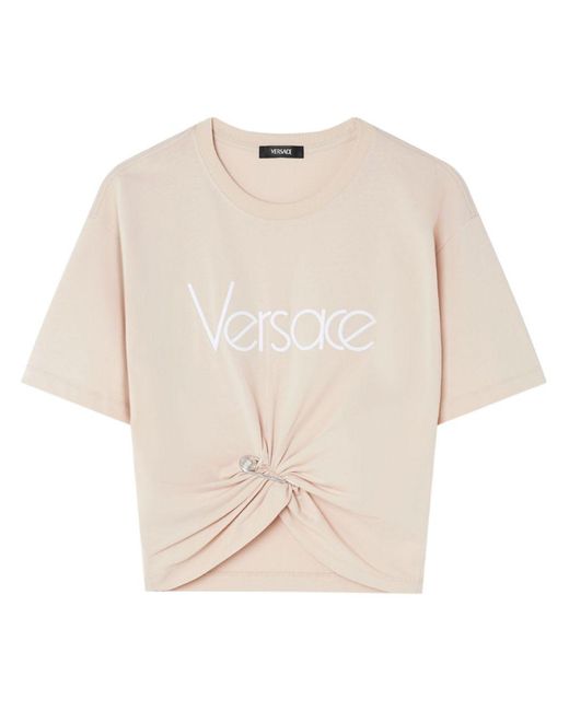 Versace Natural Logo Cotton T-Shirt