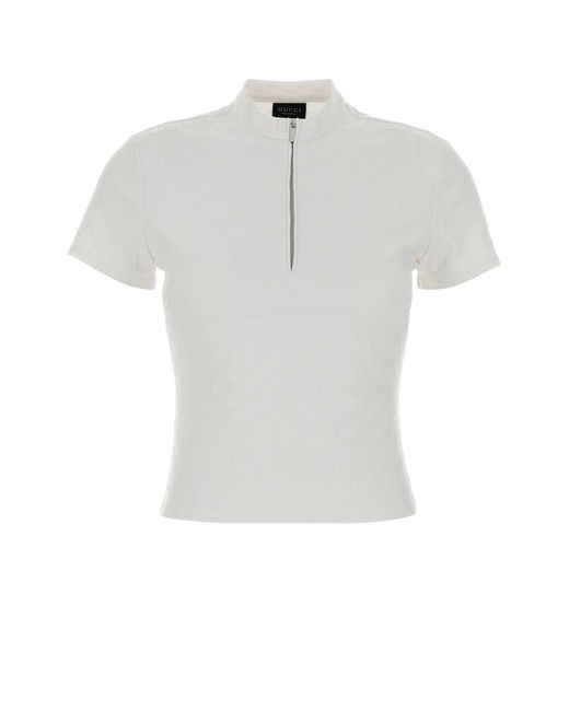 Gucci White Jersey Tops