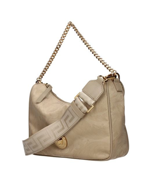 Versace Natural Hobo Handbag/Sand Fabric