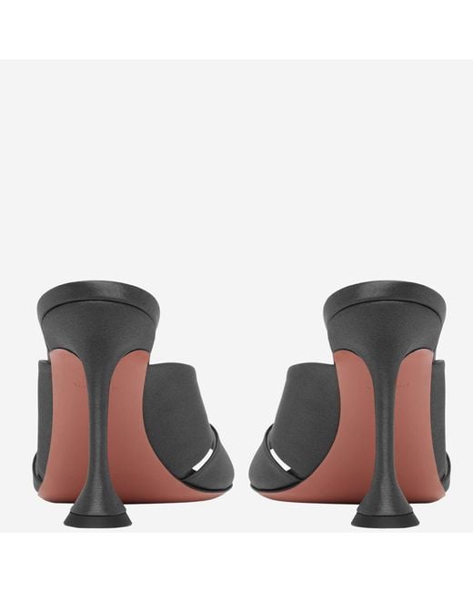 AMINA MUADDI Black Salma Satin Sandals