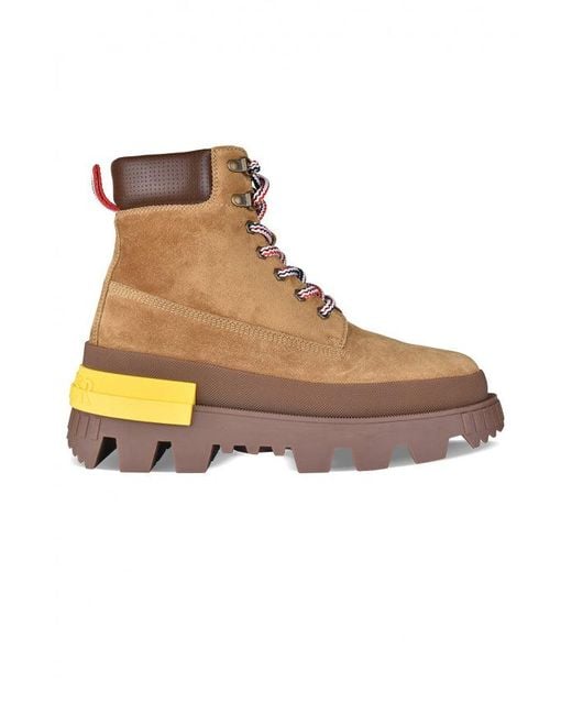 Moncler Brown Mon Corp Suede Boot for men