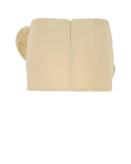 Magda Butrym Natural Cream Denim Mini Skirt