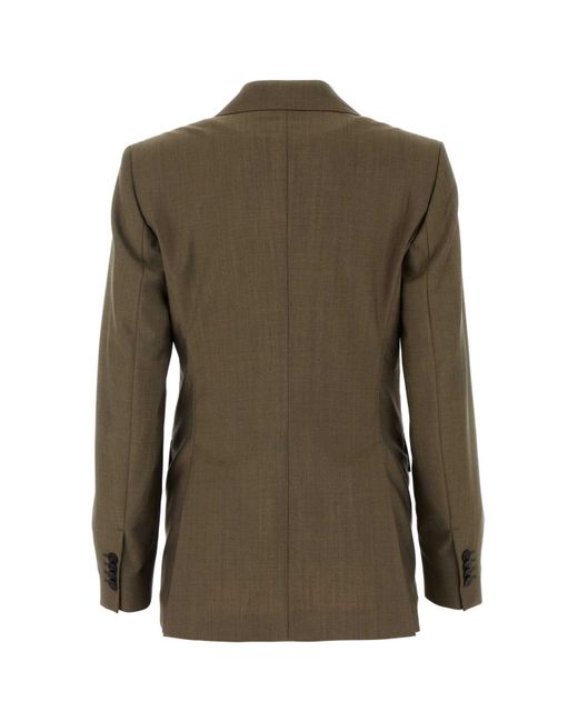 Max Mara Green Mud Wool Blend Apice Blazer