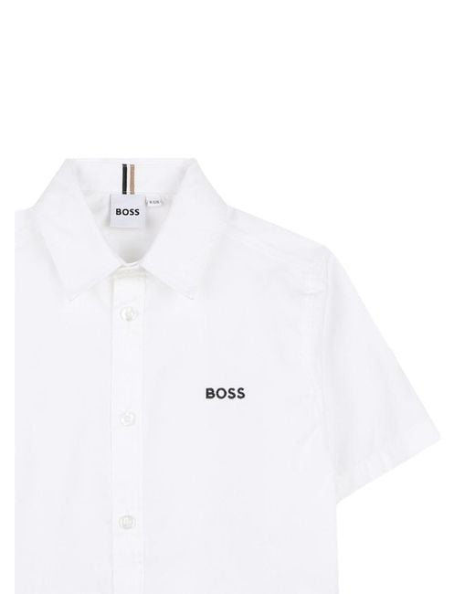 Boss White Camicia A Maniche Corte