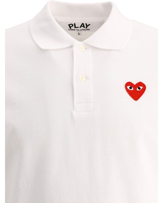 COMME DES GARÇONS PLAY Wie Big Heart Polo Shirt Jungs spielen in White für Herren