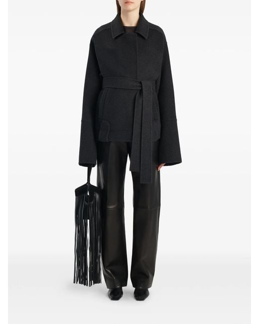 Khaite Black Alder Belted Wool Jacket