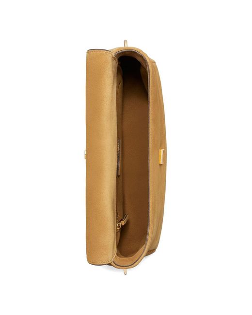 Tory Burch Metallic Charlie Suede Crossbody Bag