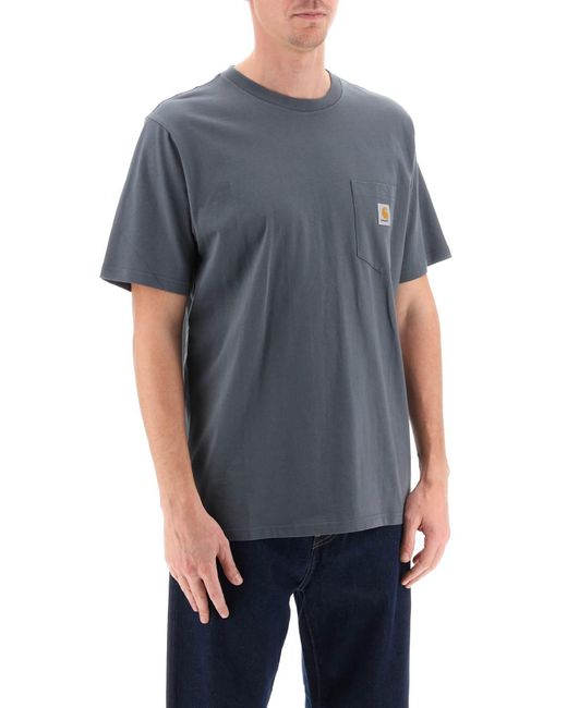 Carhartt T -shirt Met Borstzak in het Gray voor heren