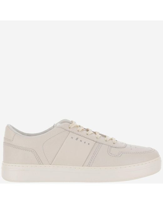 Hogan White H-Tv Leather Sneakers for men