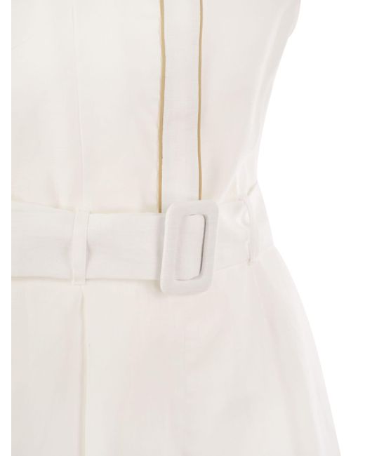 MVP WARDROBE White MVP Garderobe Leinenhülsen -Strampleranzug