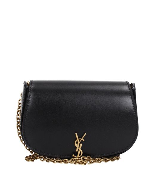 Saint Laurent Coin Pocket Vrouwen Leer Zwart in het Black voor heren
