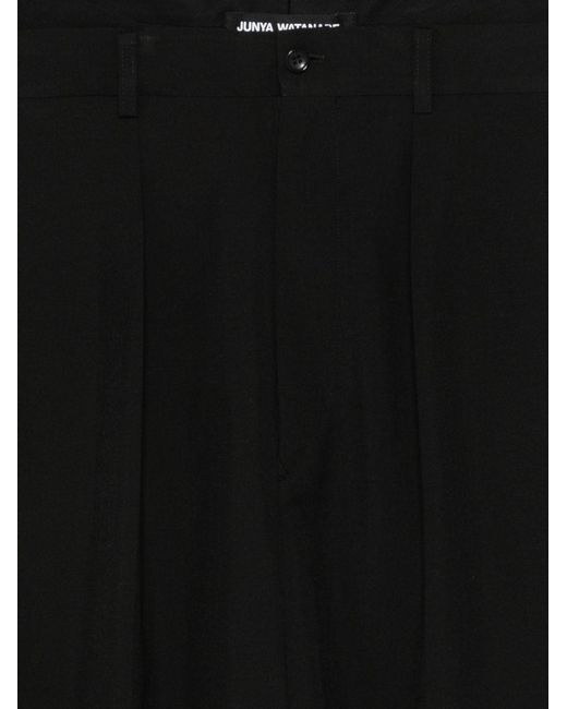Junya Watanabe Midi-Rok Met Dubbele Tailleband En Plooien in het Black