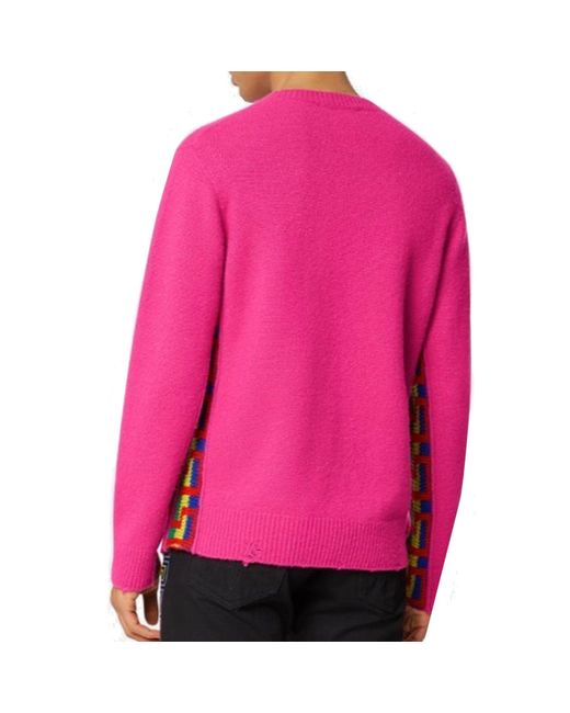 Versace Pink Greca Wool Sweater for men
