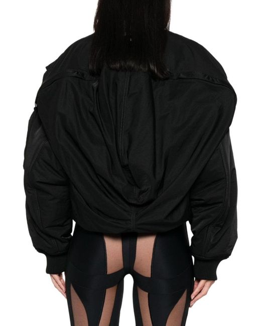 Jean Paul Gaultier Black Cropped Bomber Jacket