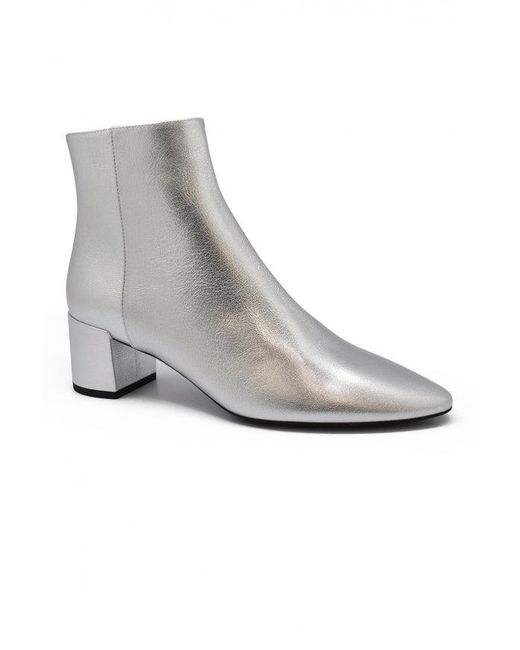 Saint Laurent Gray Loulou 50 Ankle Boots
