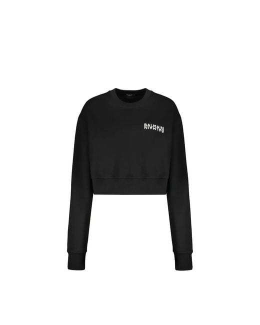 Balmain Black Cropped Logo Sweatshirt