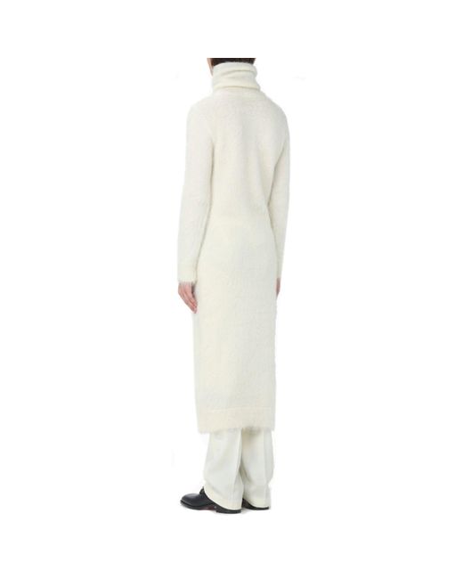 Saint Laurent Extra langer Mohair -Pullover in White für Herren