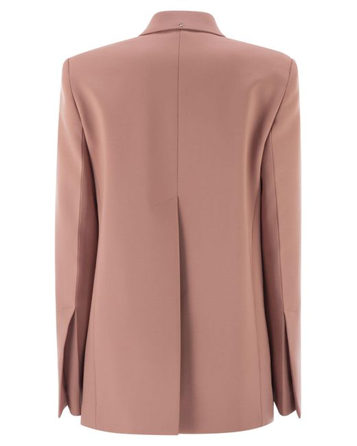 Sportmax Pink Straight Fit Stretch Wool Gabardine Blazer