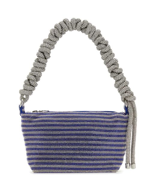 Kara Blue Two-Tone Rhinestones Handbag