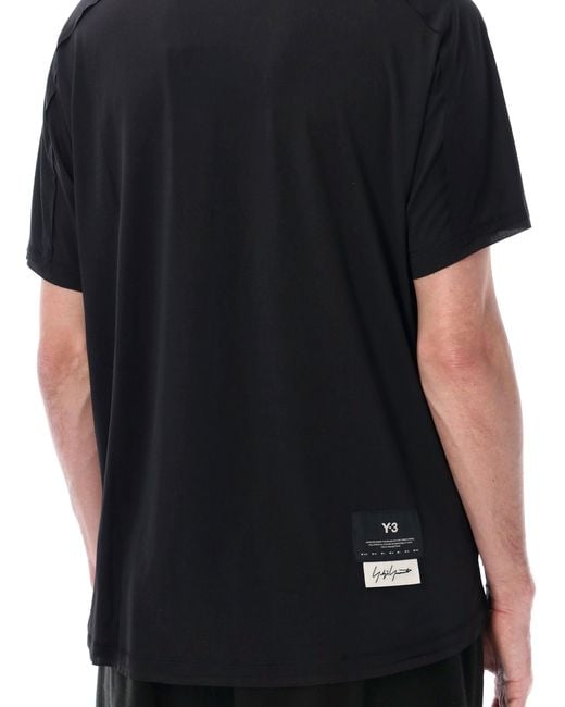 Y-3 Black Running Short Sleeve Performance Tee