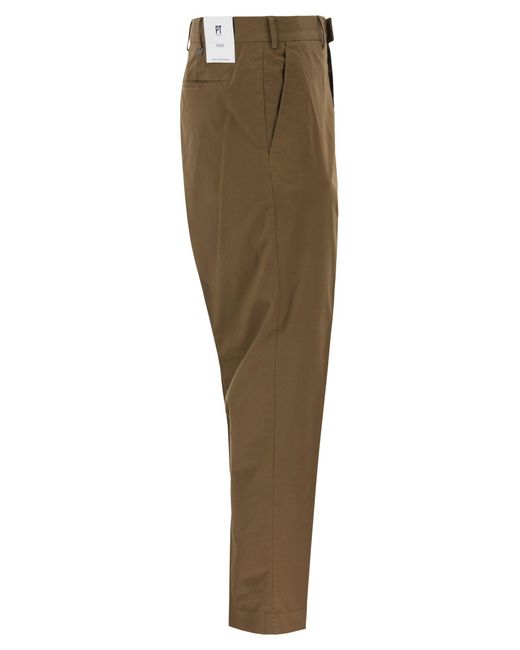 PT Torino Natural Stretch Cotton Tailored Trousers