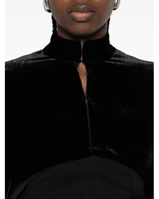 Raquel Diniz Black Palmas High Neck Cape