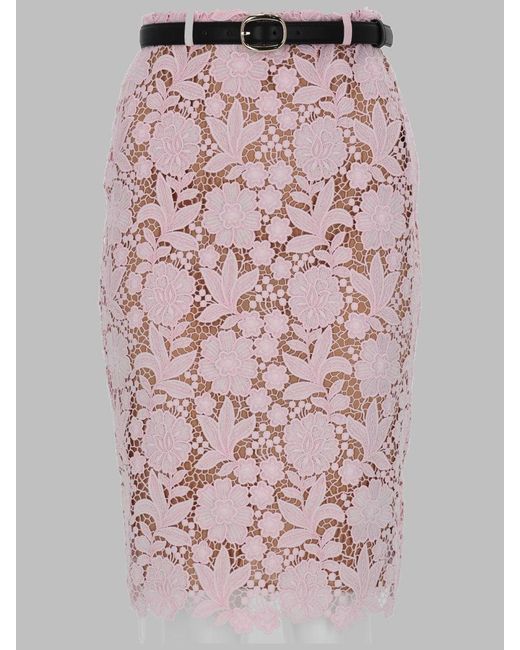 Self-Portrait Pink Mini Skirt With Detachable Lining