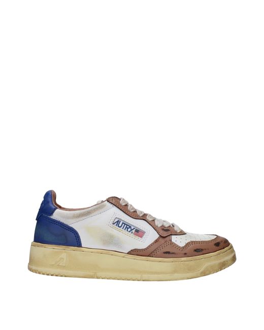 Autry Blue Sneakers Donna Pelle Bianco/Caffè