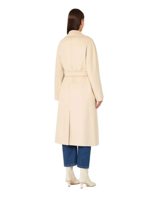 Weekend by Maxmara Natural Resina Ivory Belted Coat