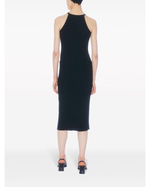 Filippa K Blue Cable Knit Asymmetrical Skirt