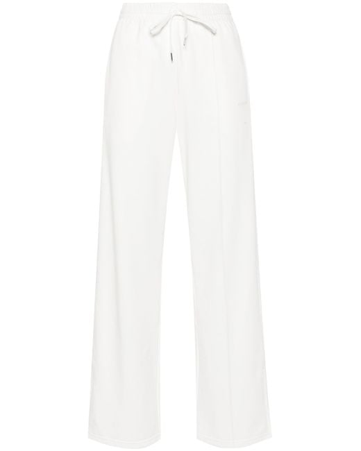P.A.R.O.S.H. White Logo-Embroidered Straight Trousers