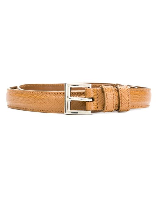 Prada Natural Logo Buckle Belt