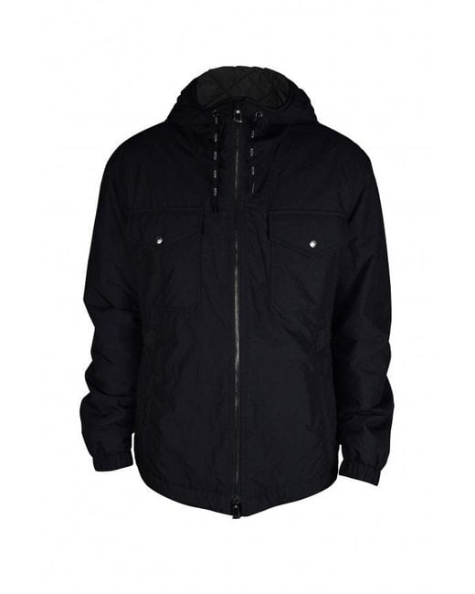 Valentino Garavani Blue Hooded Drawstring Logo Jacket for men