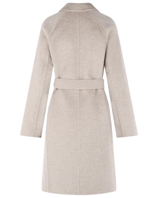 Max Mara Natural 'Aceri' Sand Cachemire Wrap Coat