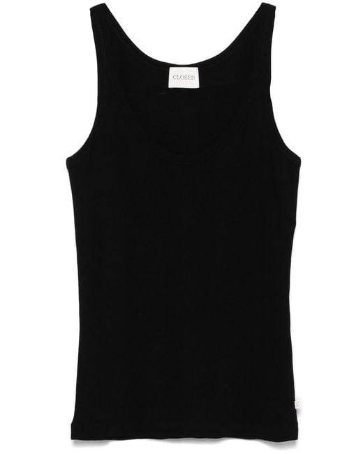 Closed Katoenen Tanktop in het Black