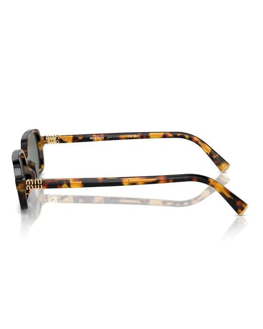Miu Miu Green Sonnenbrille Mu11 Zs Vau04 M Brauner Honig/Grün-Silber verspiegelte Damen