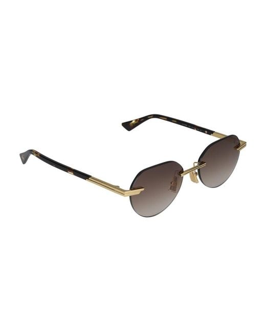 Lunettes de soleil BV1379 S 003 Gold Gold Brown / 19/145 Bottega Veneta pour homme en coloris Black