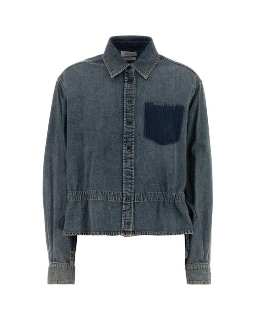McQueen Blue Denim Shirt*6