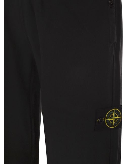 Stone Island Black Regular Fit Jogger Trousers With Seasonal Pocket for men
