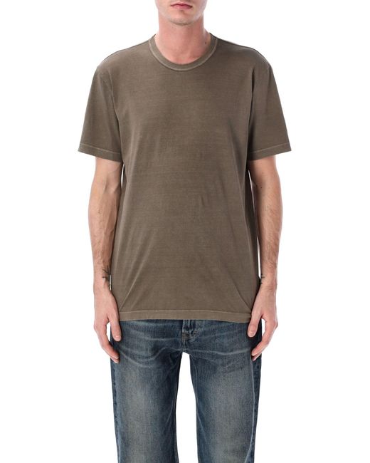 James Perse Brown Soft Cotton Crew Tee for men