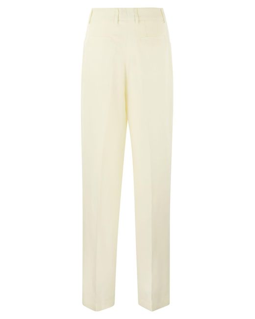 Gabrielle Viscose y pantalones de lino PT Torino de color Natural