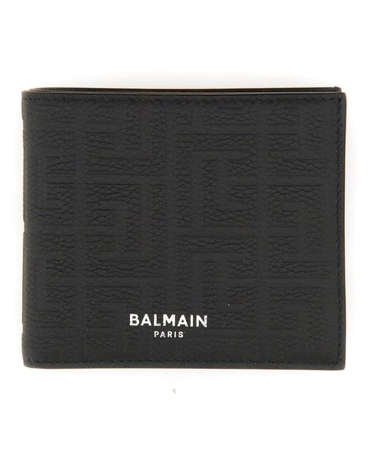 Balmain Leder Brieftasche in Black für Herren