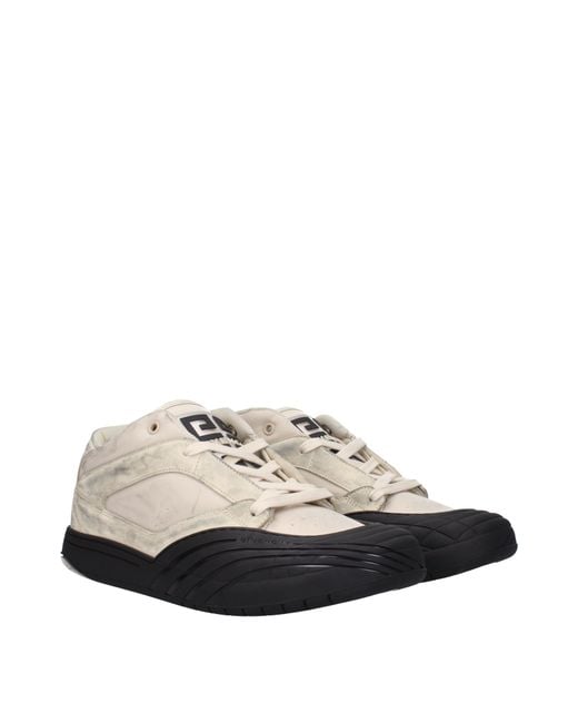 Givenchy White Beige Fabric Chunky Sneakers for men