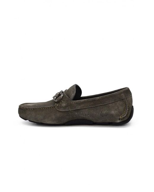Ferragamo Black Driver Gancini Loafers