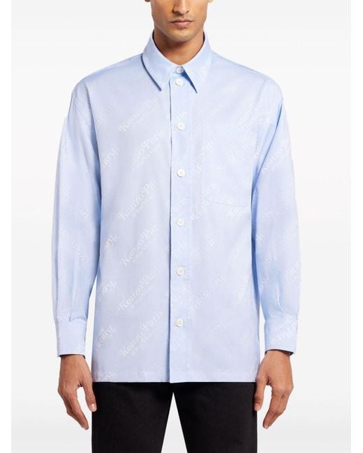 KENZO Blue Shirt With Print for men