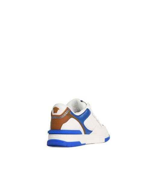 Versace 'Biggie' Witte Lear-sneakers in het Blue