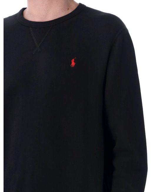 Polo Ralph Lauren Black Cotton-Blend Crewneck Sweatshirt