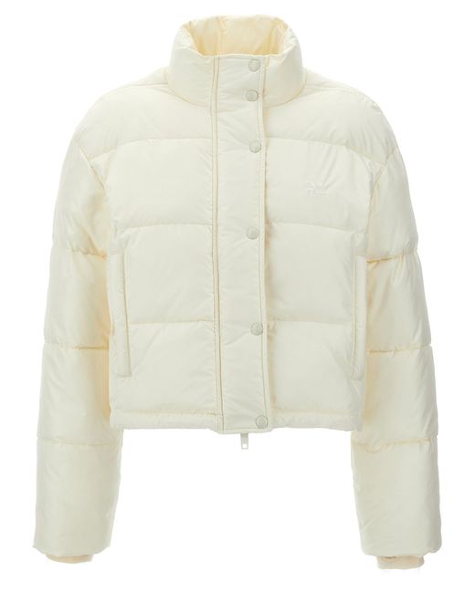 Courreges White Ac' Cropped Down Jacket