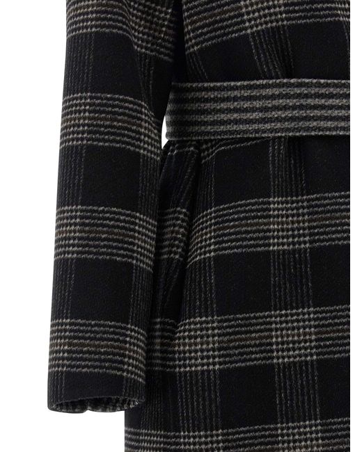 Twinset Black Reversible Coat With Double Cloth