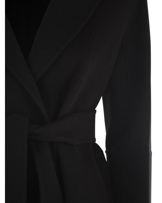 Max Mara Black Arona Virgin Wool Coat